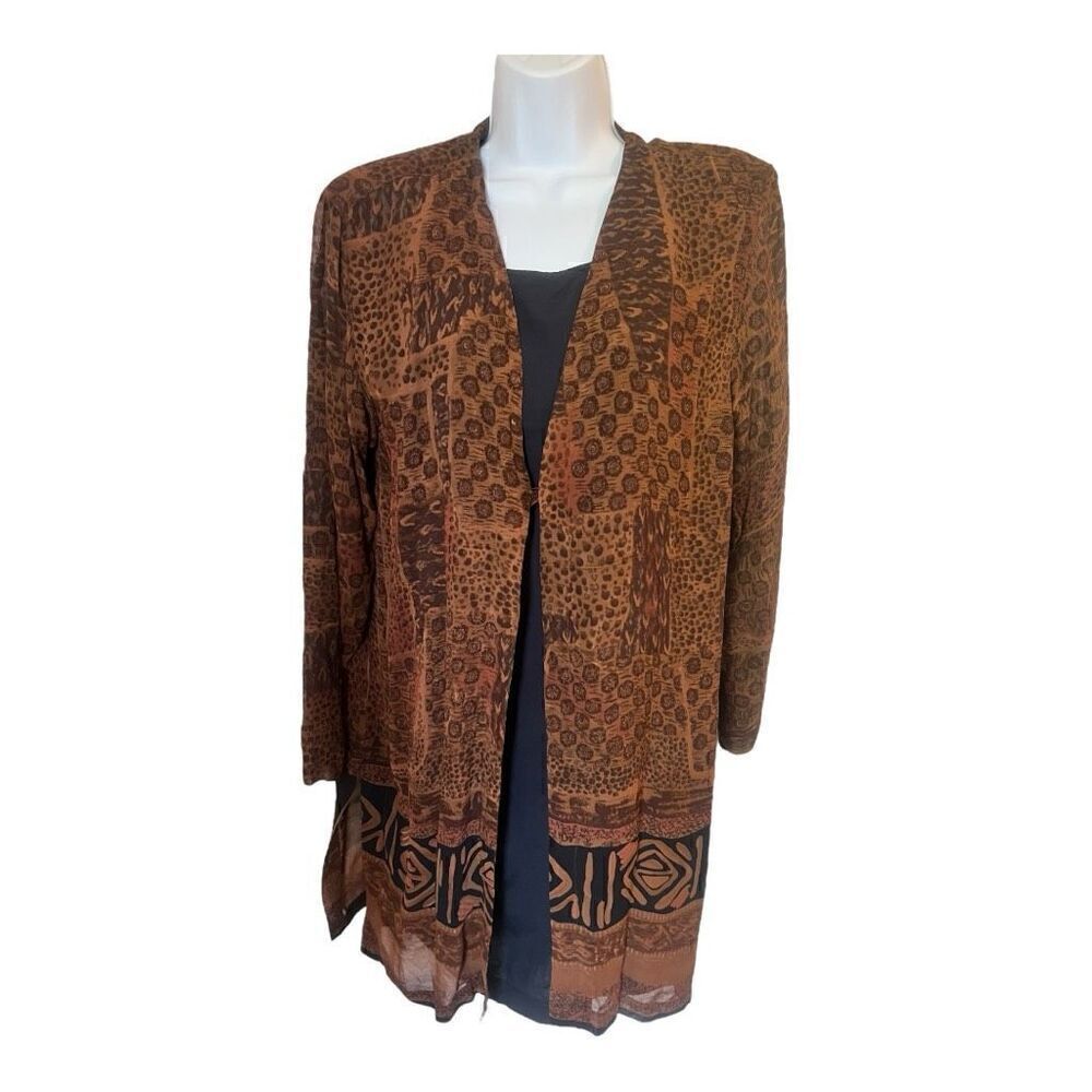 Vintage Delores Bell Sheer Long Sleeve Tunic Size Small